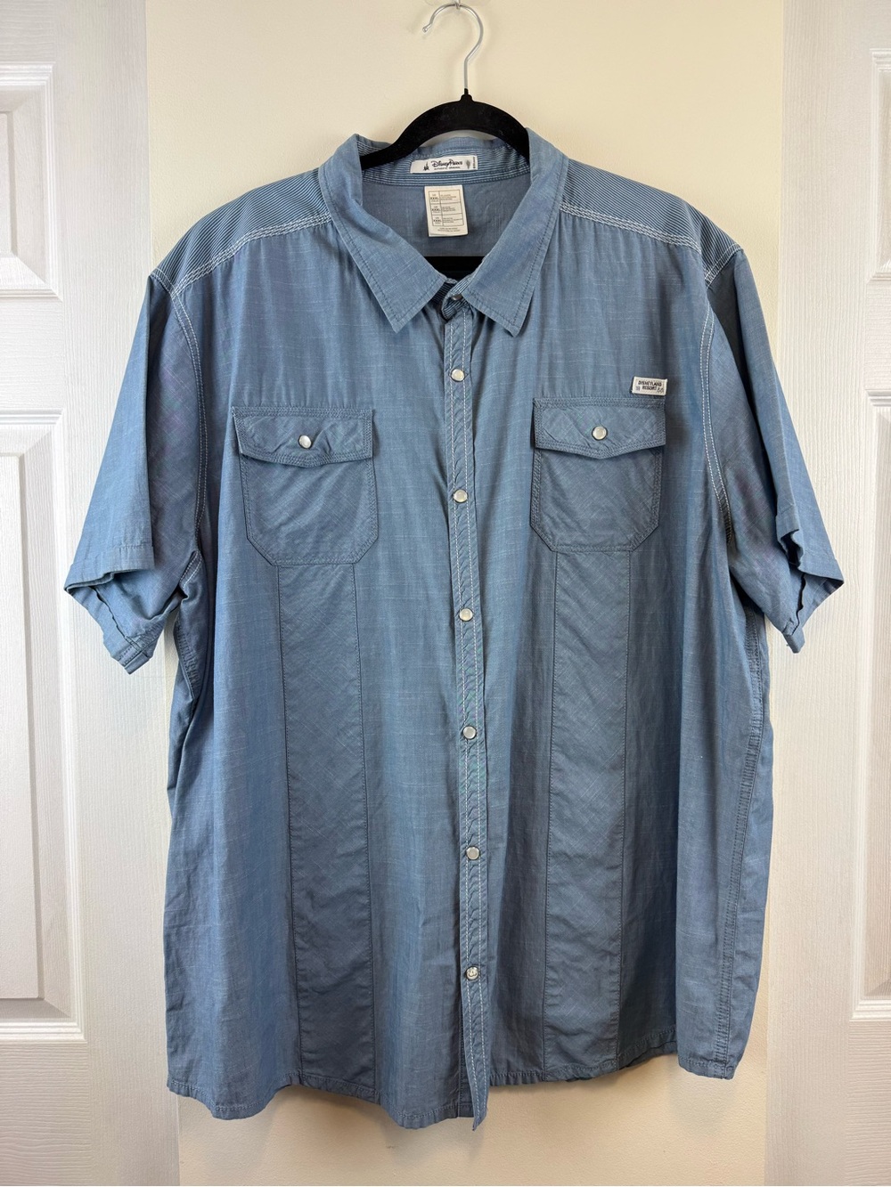 Disney Parks Disneyland Resort 1955 Pearl Snap Button Shirt Mens 3XL Blue